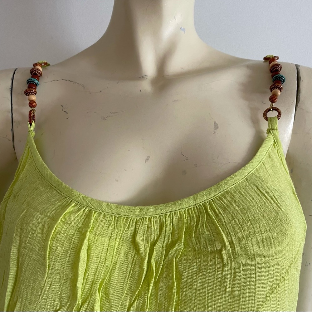 Lime green camisole with beaded spaghetti straps